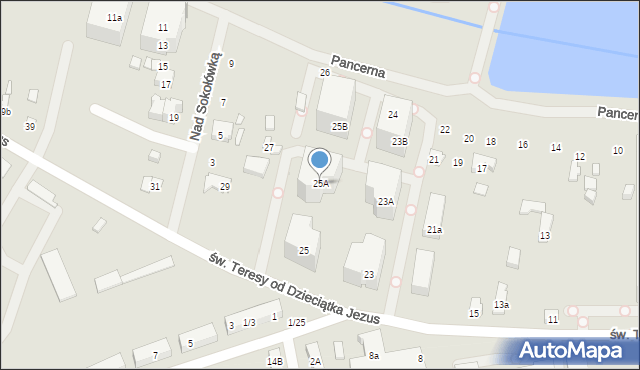 Łódź, św. Teresy od Dzieciątka Jezus, 25A, mapa Łodzi