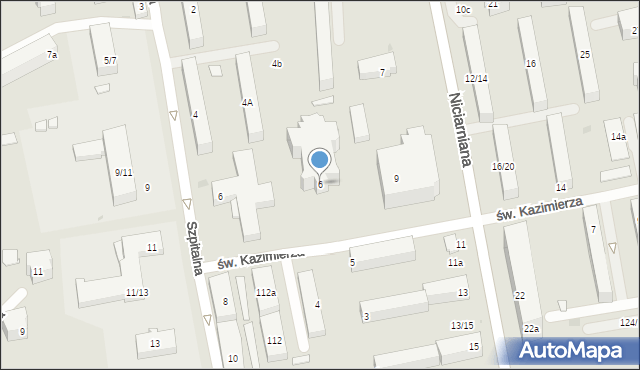 Łódź, św. Kazimierza, 6, mapa Łodzi