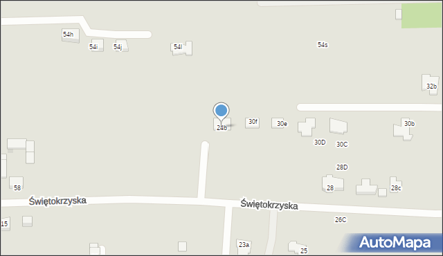 Łódź, Świętokrzyska, 24b, mapa Łodzi