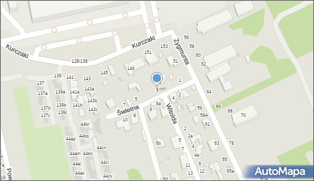 Łódź, Świetna, 3, mapa Łodzi