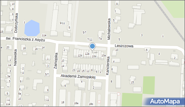 Łódź, św. Franciszka z Asyżu, 10e, mapa Łodzi