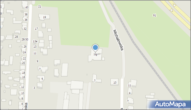 Łódź, św. Franciszka z Asyżu, 7/9, mapa Łodzi