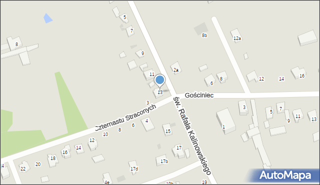 Łódź, św. Rafała Kalinowskiego, 13, mapa Łodzi