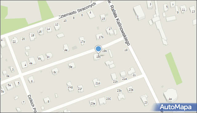 Łódź, św. Rafała Kalinowskiego, 19c, mapa Łodzi