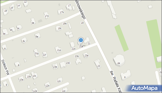 Łódź, św. Rafała Kalinowskiego, 21a, mapa Łodzi