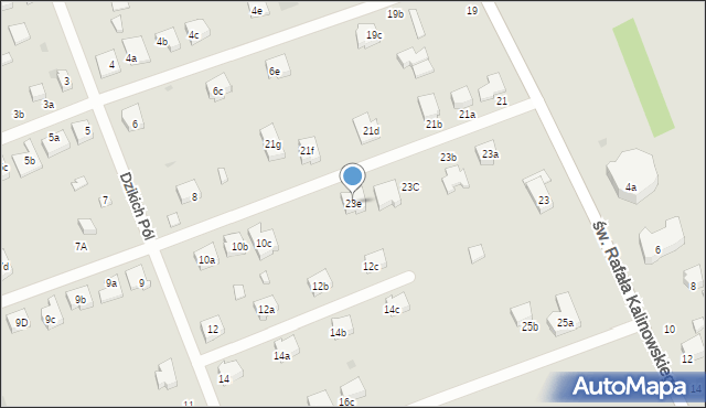 Łódź, św. Rafała Kalinowskiego, 23e, mapa Łodzi