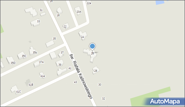 Łódź, św. Rafała Kalinowskiego, 26, mapa Łodzi