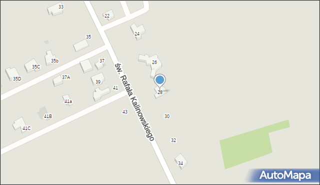 Łódź, św. Rafała Kalinowskiego, 28, mapa Łodzi