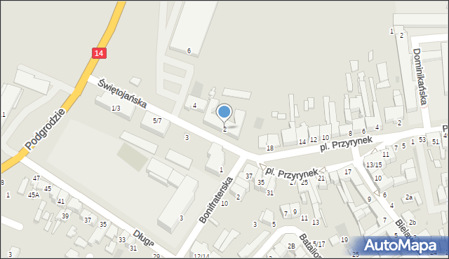 Łowicz, Świętojańska, 2, mapa Łowicza