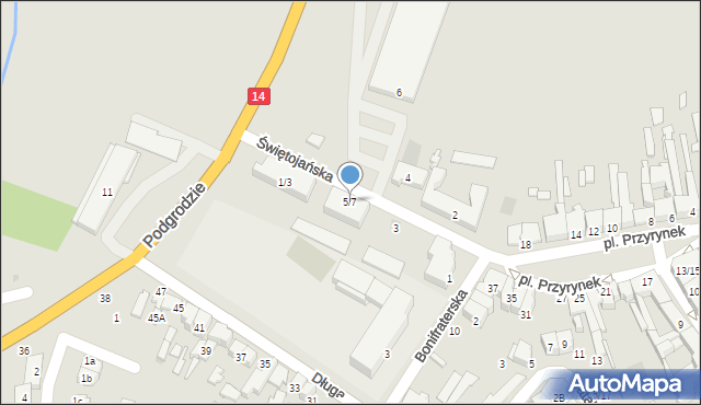 Łowicz, Świętojańska, 5/7, mapa Łowicza