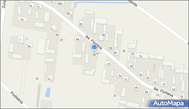 Lubice, św. Floriana, 39, mapa Lubice