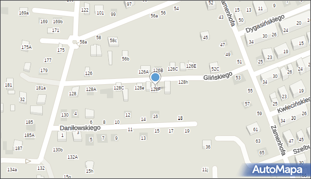 Lublin, Świętochowskiego Aleksandra, 128F, mapa Lublina