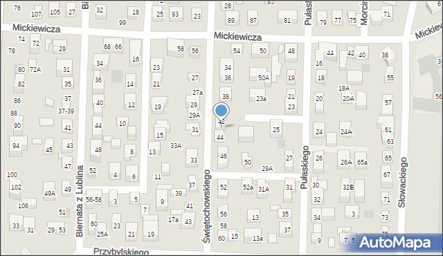 Lublin, Świętochowskiego Aleksandra, 42A, mapa Lublina