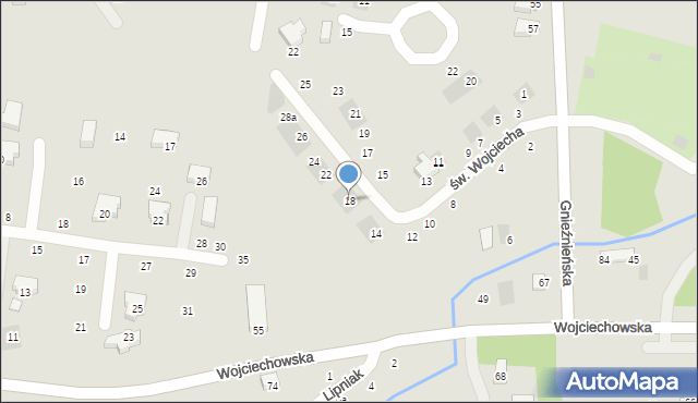 Lublin, św. Wojciecha, 18, mapa Lublina