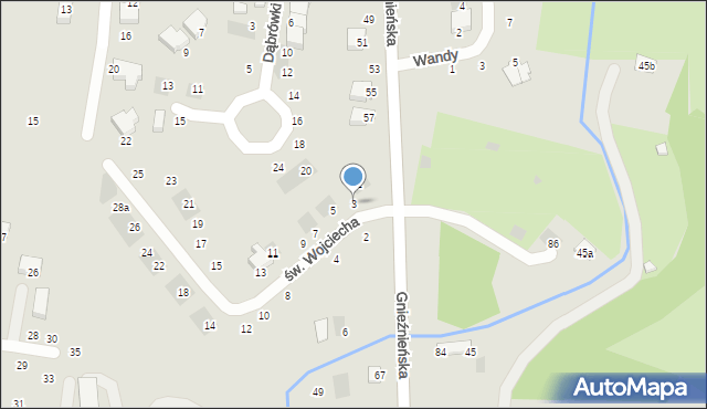 Lublin, św. Wojciecha, 3, mapa Lublina