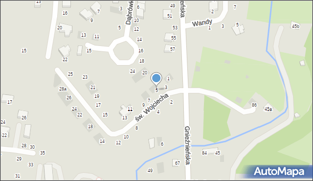 Lublin, św. Wojciecha, 5, mapa Lublina