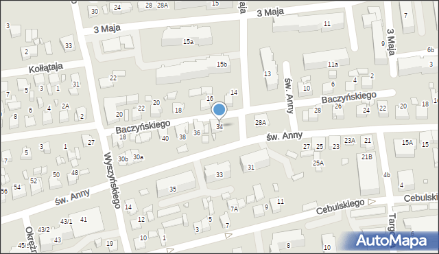 Lubliniec, św. Anny, 34, mapa Lubliniec