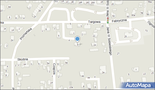 Luboń, św. s. Faustyny, 3, mapa Luboń