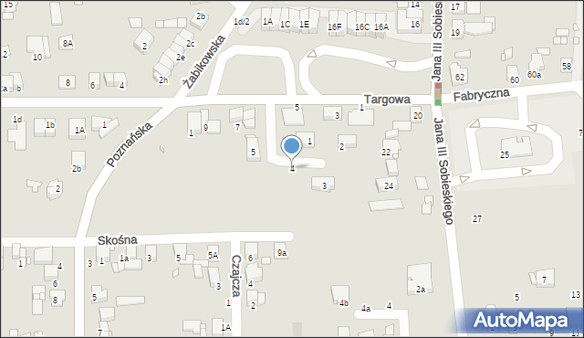 Luboń, św. s. Faustyny, 4, mapa Luboń