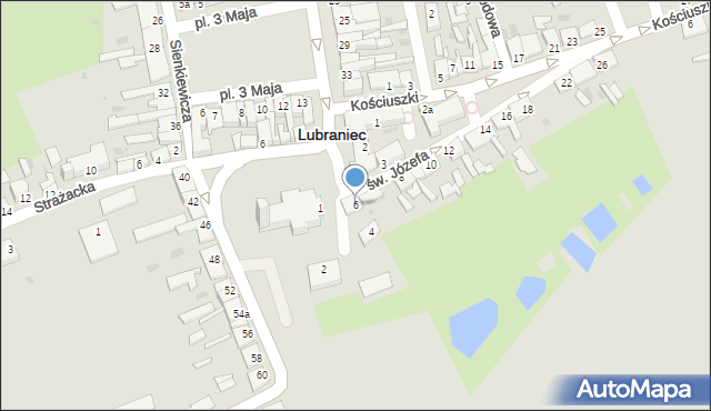 Lubraniec, św. Józefa, 6, mapa Lubraniec