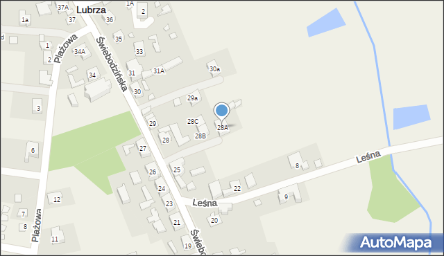 Lubrza, Świebodzińska, 28A, mapa Lubrza
