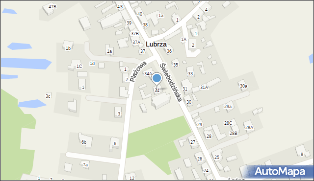 Lubrza, Świebodzińska, 34, mapa Lubrza