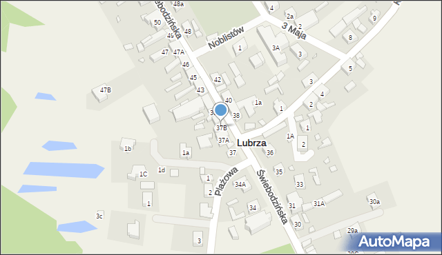 Lubrza, Świebodzińska, 37B, mapa Lubrza