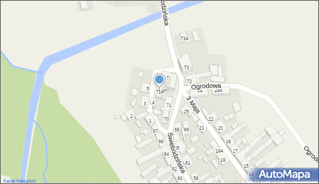 Lubrza, Świebodzińska, 71A, mapa Lubrza