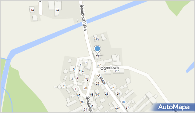 Lubrza, Świebodzińska, 73, mapa Lubrza