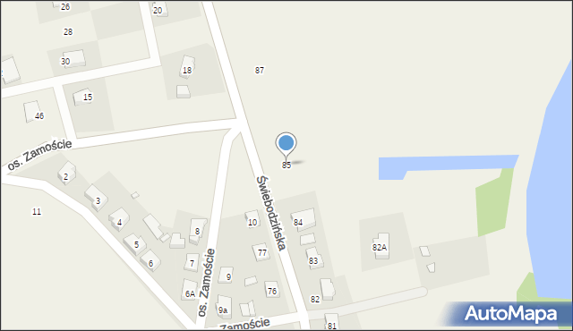 Lubrza, Świebodzińska, 85, mapa Lubrza