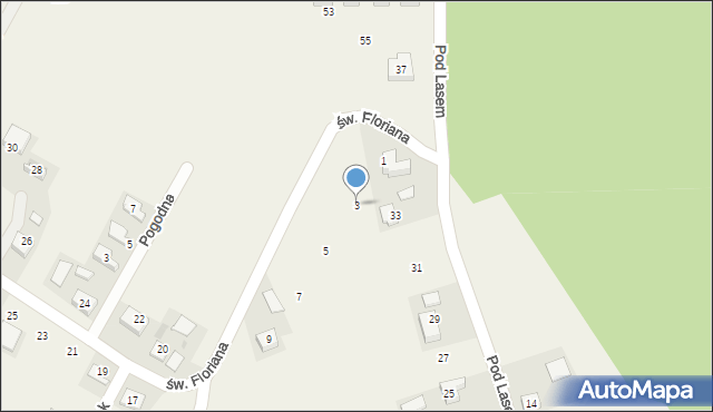 Łuczyce, św. Floriana, 3, mapa Łuczyce
