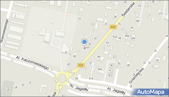 Łuków, Świderska, 36, mapa Łuków