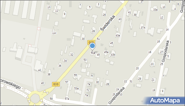 Łuków, Świderska, 51a, mapa Łuków