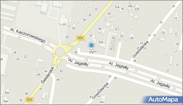 Łuków, Świderska, 57a, mapa Łuków