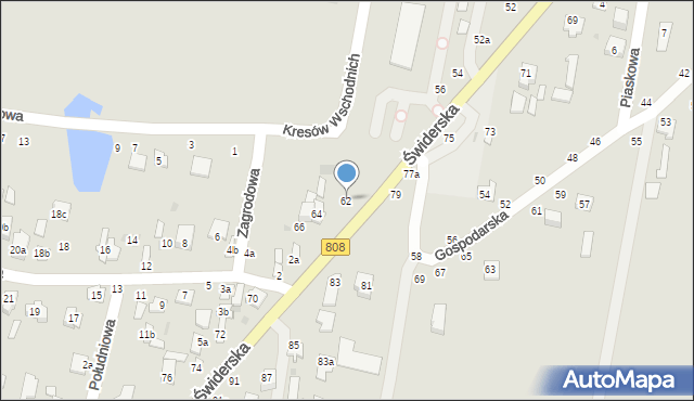 Łuków, Świderska, 62, mapa Łuków