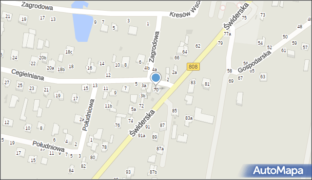 Łuków, Świderska, 70, mapa Łuków