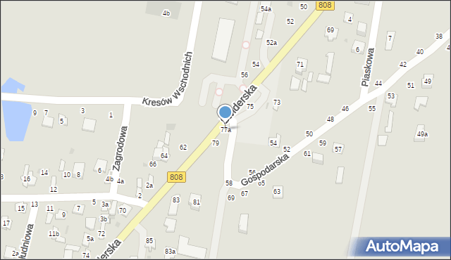 Łuków, Świderska, 77a, mapa Łuków