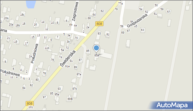 Łuków, Świderska, 83a, mapa Łuków
