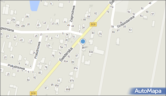 Łuków, Świderska, 85, mapa Łuków