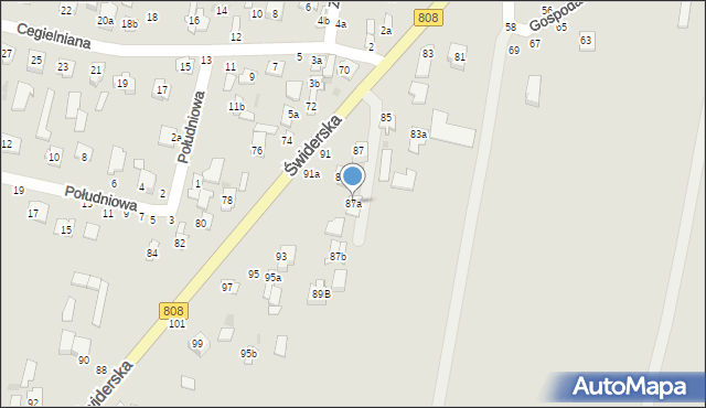 Łuków, Świderska, 87a, mapa Łuków