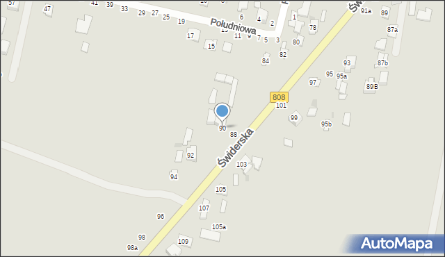 Łuków, Świderska, 90, mapa Łuków