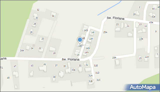 Lusina, św. Floriana, 14C, mapa Lusina
