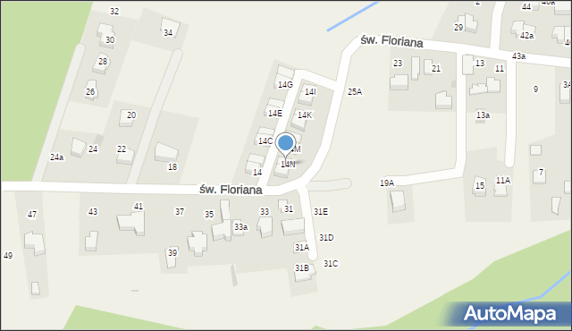 Lusina, św. Floriana, 14N, mapa Lusina