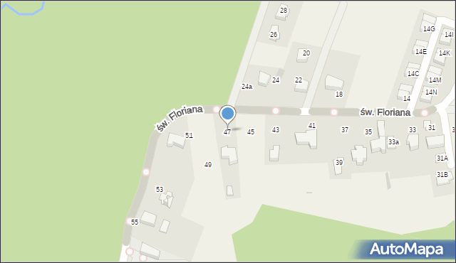 Lusina, św. Floriana, 47, mapa Lusina