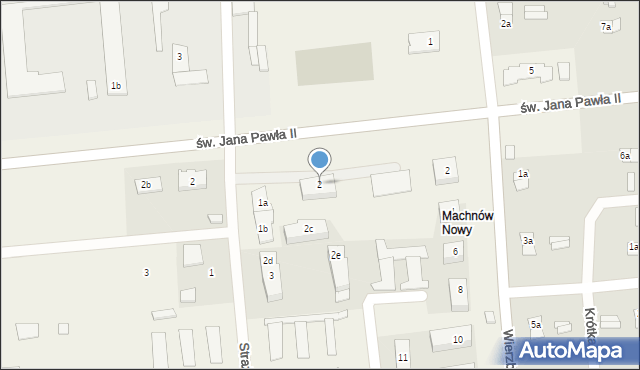Machnów Nowy, św. Jana Pawła II, 2, mapa Machnów Nowy