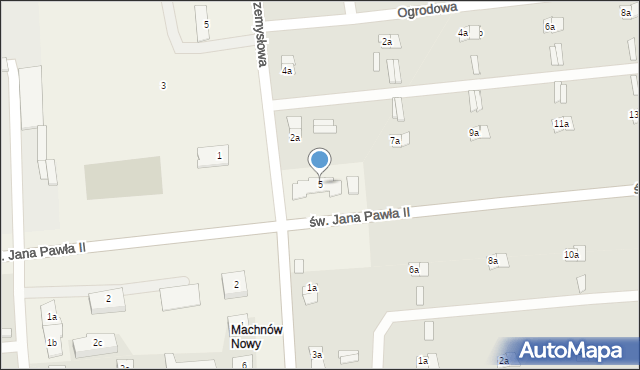 Machnów Nowy, św. Jana Pawła II, 5, mapa Machnów Nowy