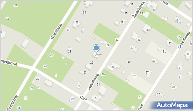 Magdalenka, Świerkowa, 27, mapa Magdalenka