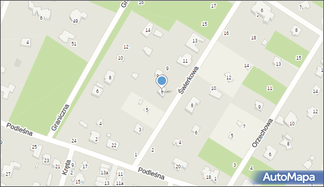 Magdalenka, Świerkowa, 7, mapa Magdalenka