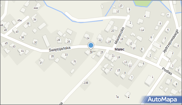 Malec, Świętojańska, 29, mapa Malec