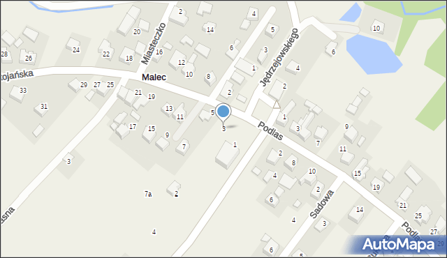 Malec, Świętojańska, 3, mapa Malec